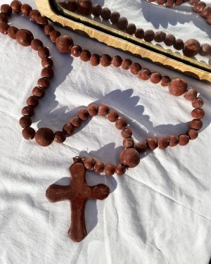Large clay rosary beads